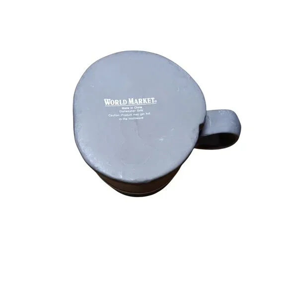 World Market Rustic Half Glaze Dip Dye 8 oz Cappuccino Mug Set of 4